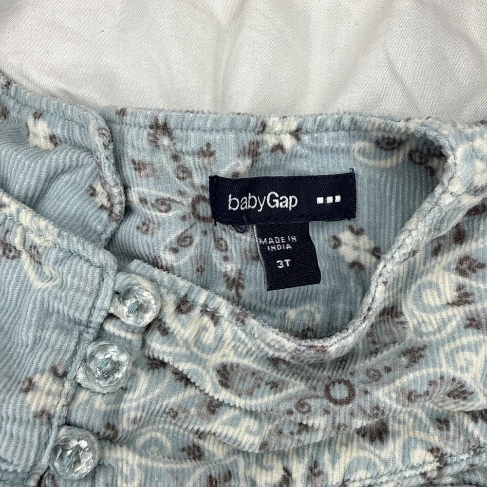 💙 BabyGap Blue Paisley Corduroy Dress | Cottage Core 3T - Picture 5 of 9